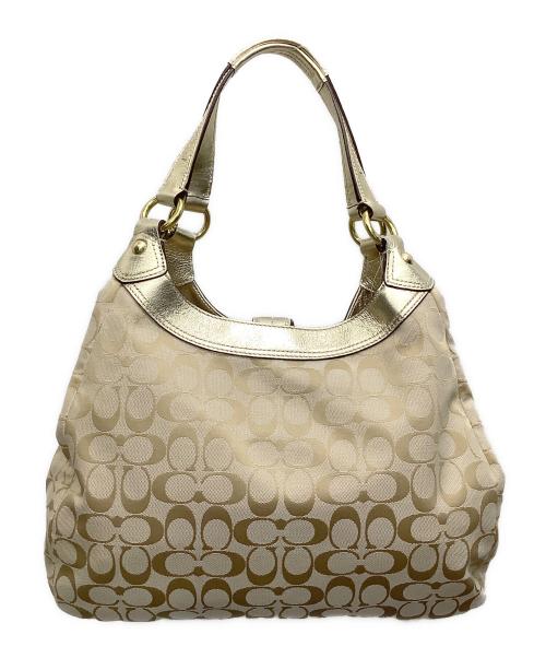 COACH（コーチ）COACH (コーチ) ソーホー シグネチャー ラージ ホーボー ベージュの古着・服飾アイテム