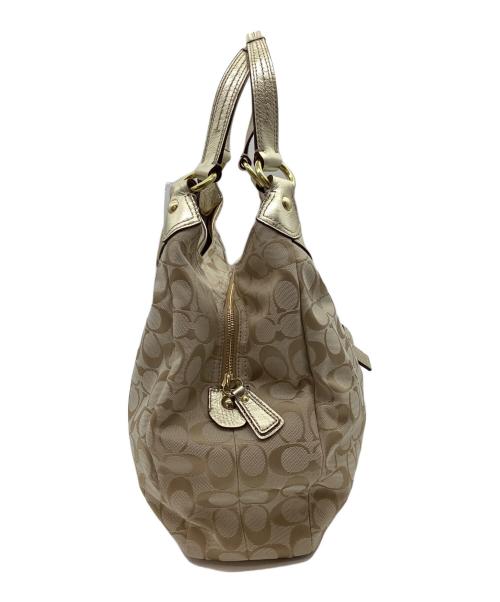 COACH（コーチ）COACH (コーチ) ソーホー シグネチャー ラージ ホーボー ベージュの古着・服飾アイテム