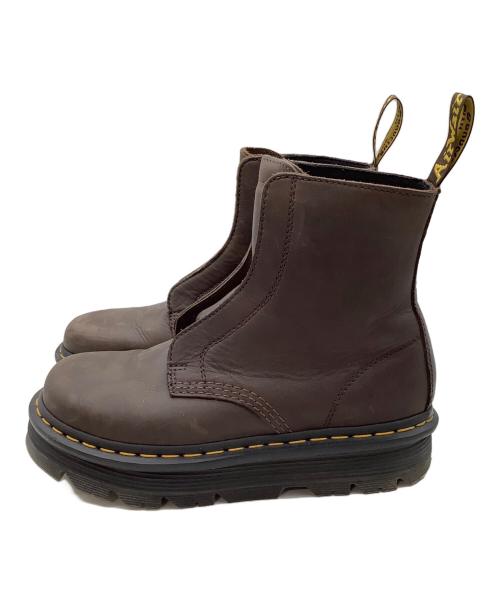 Dr.Martens（ドクターマーチン）Dr.Martens (ドクターマーチン) ZEBZAG レースレス ブーツ ブラウン サイズ:8の古着・服飾アイテム