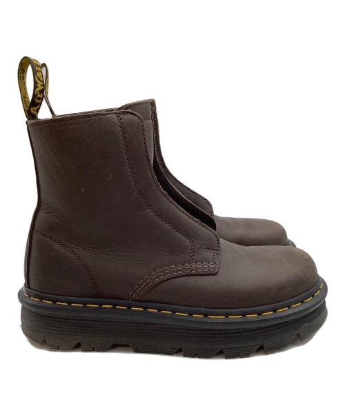 Dr.Martens（ドクターマーチン）Dr.Martens (ドクターマーチン) ZEBZAG レースレス ブーツ ブラウン サイズ:8の古着・服飾アイテム