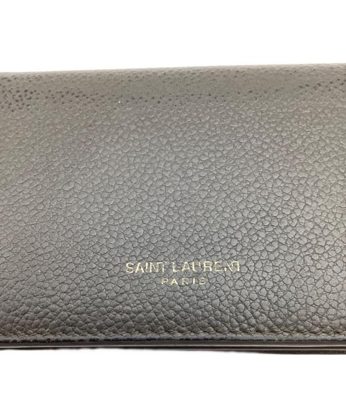 Saint Laurent Paris（サンローランパリ）Saint Laurent Paris (サンローランパリ) レザー 名刺入れ グレーの古着・服飾アイテム