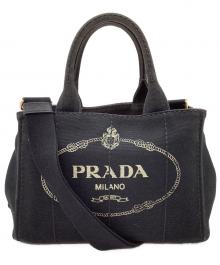 PRADA（プラダ）の古着「キャンバストートバッグ」｜ブラック