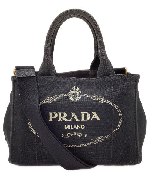 PRADA（プラダ）PRADA (プラダ) キャンバストートバッグ ブラックの古着・服飾アイテム