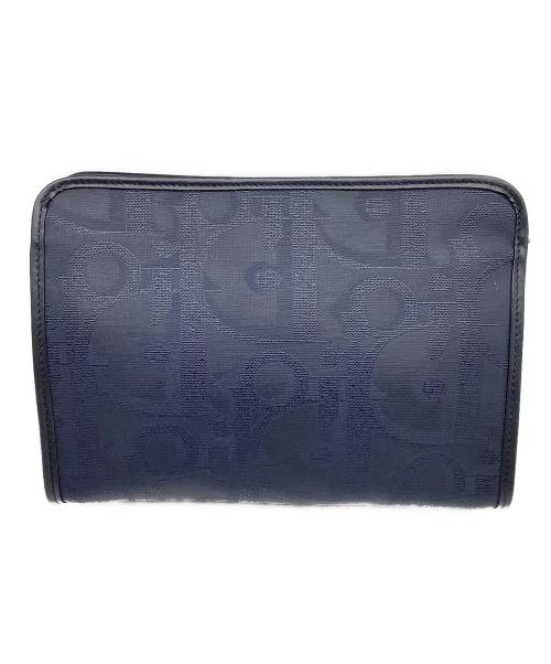 Christian Dior（クリスチャン ディオール）Christian Dior (クリスチャン ディオール) トロッター柄 オーバル金具 クラッチバッグ ネイビーの古着・服飾アイテム