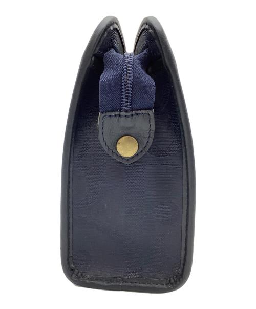 Christian Dior（クリスチャン ディオール）Christian Dior (クリスチャン ディオール) トロッター柄 オーバル金具 クラッチバッグ ネイビーの古着・服飾アイテム