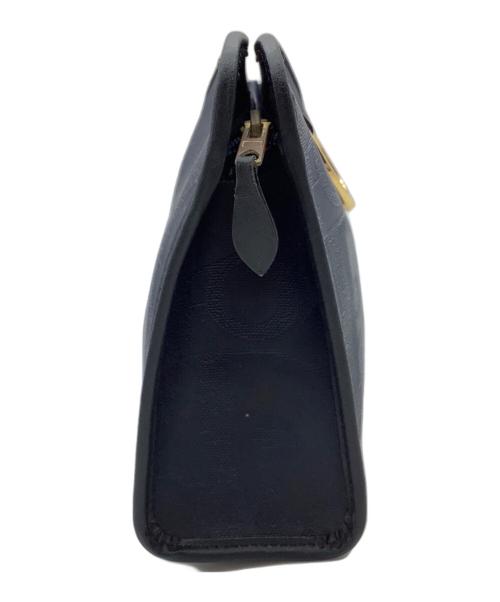 Christian Dior（クリスチャン ディオール）Christian Dior (クリスチャン ディオール) トロッター柄 オーバル金具 クラッチバッグ ネイビーの古着・服飾アイテム