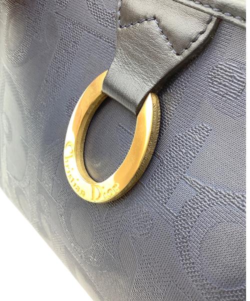 Christian Dior（クリスチャン ディオール）Christian Dior (クリスチャン ディオール) トロッター柄 オーバル金具 クラッチバッグ ネイビーの古着・服飾アイテム