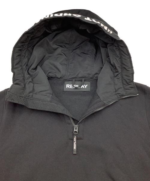 REPLAY（リプレイ）REPLAY (リプレイ) ハーフジップパーカー ブラック サイズ:XLの古着・服飾アイテム