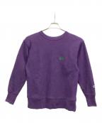 Needles×BEAMS BOY×Champion REVERSE WEAVEニードルズ×ビームスボーイ×チャンピオン リバース ウィーブ）の古着「Champion × NEEDLES   別注 リバースウィーブ クルーネック スウェット」｜パープル