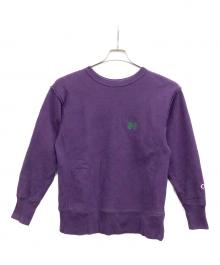 Needles×BEAMS BOY×Champion REVERSE WEAVE（ニードルズ×ビームスボーイ×チャンピオン リバース ウィーブ）の古着「Champion × NEEDLES   別注 リバースウィーブ クルーネック スウェット」｜パープル