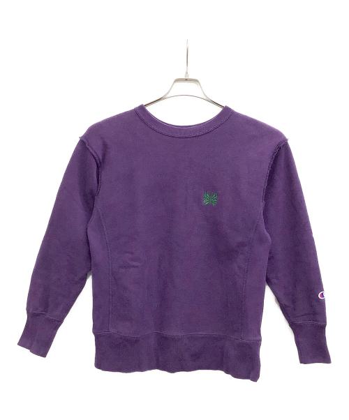 Needles（ニードルズ）Needles BEAMS BOY Champion REVERSE WEAVE (チャンピオン リバース ウィーブ) Champion × NEEDLES   別注 リバースウィーブ クルーネック スウェット パープル サイズ:XSの古着・服飾アイテム