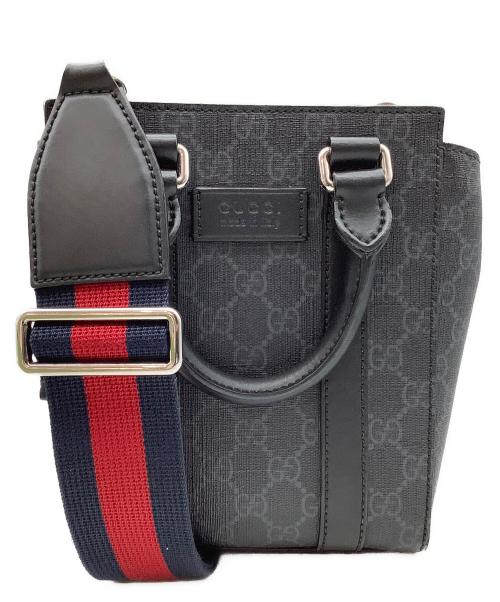 GUCCI（グッチ）GUCCI (グッチ) GGスプリーム キャンバス ミニ トートバッグ ブラックの古着・服飾アイテム