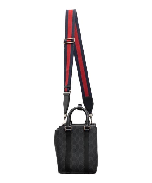 GUCCI（グッチ）GUCCI (グッチ) GGスプリーム キャンバス ミニ トートバッグ ブラックの古着・服飾アイテム