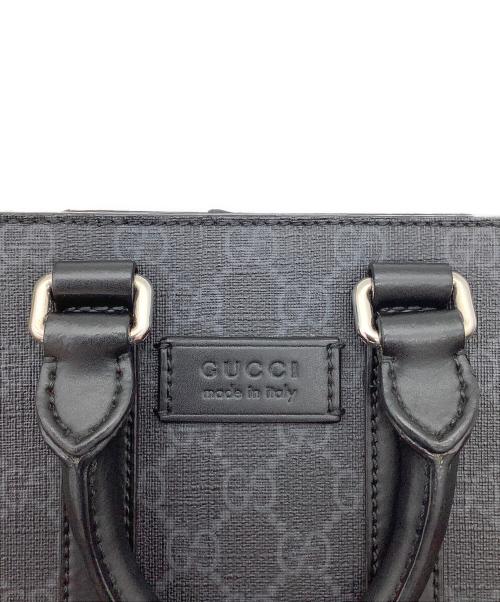 GUCCI（グッチ）GUCCI (グッチ) GGスプリーム キャンバス ミニ トートバッグ ブラックの古着・服飾アイテム