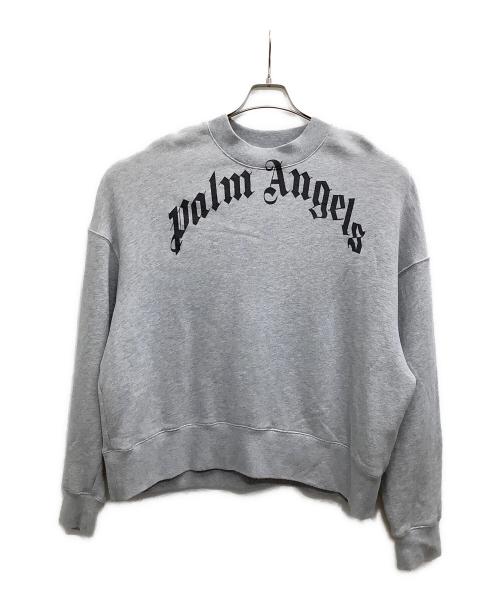 Palm Angels（パーム エンジェルス）Palm Angels (パーム エンジェルス) カーブロゴクルーネックスウェットシャツ グレー サイズ:Mの古着・服飾アイテム