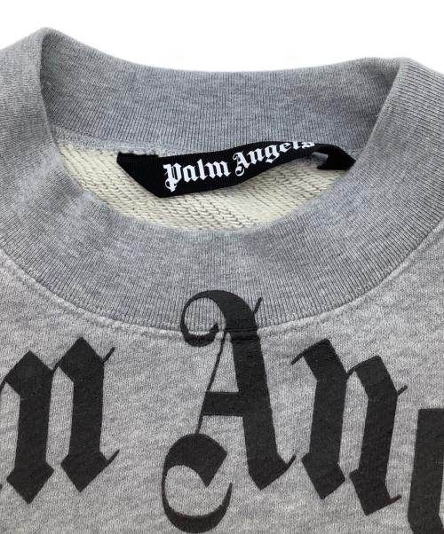Palm Angels（パーム エンジェルス）Palm Angels (パーム エンジェルス) カーブロゴクルーネックスウェットシャツ グレー サイズ:Mの古着・服飾アイテム