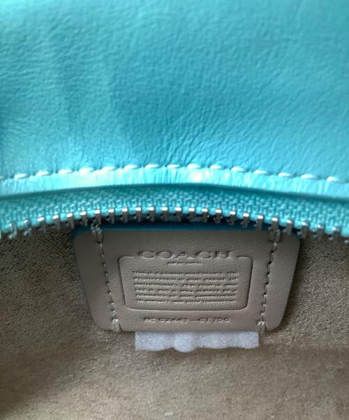 COACH（コーチ）COACH (コーチ) アンドレア ミニ キャリーオール シグネチャー ジャカード ブルー×ベージュの古着・服飾アイテム