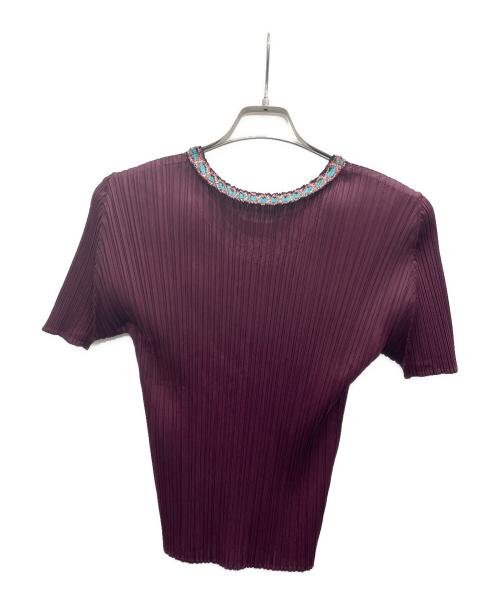 PLEATS PLEASE（プリーツプリーズ）PLEATS PLEASE (プリーツプリーズ) プリーツカットソー パープル サイズ:3の古着・服飾アイテム