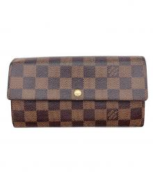LOUIS VUITTON（ルイ ヴィトン）の古着「ダミエ　ポルトフォイユ・サラ　長財布」｜ブラウン