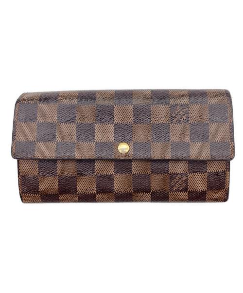 LOUIS VUITTON（ルイ ヴィトン）LOUIS VUITTON (ルイ ヴィトン) ダミエ　ポルトフォイユ・サラ　長財布 ブラウンの古着・服飾アイテム
