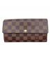 LOUIS VUITTON（ルイ ヴィトン）の古着「ダミエ　ポルトフォイユ・サラ　長財布」｜ブラウン