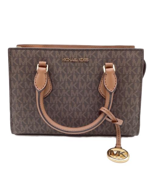 MICHAEL KORS（マイケルコース）MICHAEL KORS (マイケルコース) SHEILA センタージップ サッチェル スモール  MKシグネチャー ブラウンの古着・服飾アイテム