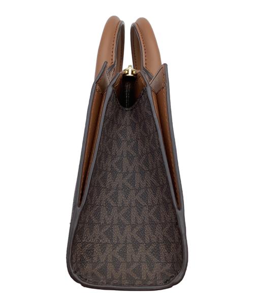 MICHAEL KORS（マイケルコース）MICHAEL KORS (マイケルコース) SHEILA センタージップ サッチェル スモール  MKシグネチャー ブラウンの古着・服飾アイテム