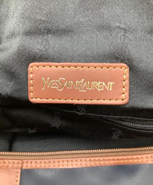 Yves Saint Laurent（イヴサンローラン）Yves Saint Laurent (イヴサンローラン) Yロゴ フラップ ナイロン×レザー ボストンバッグ ブルー×ブラウンの古着・服飾アイテム