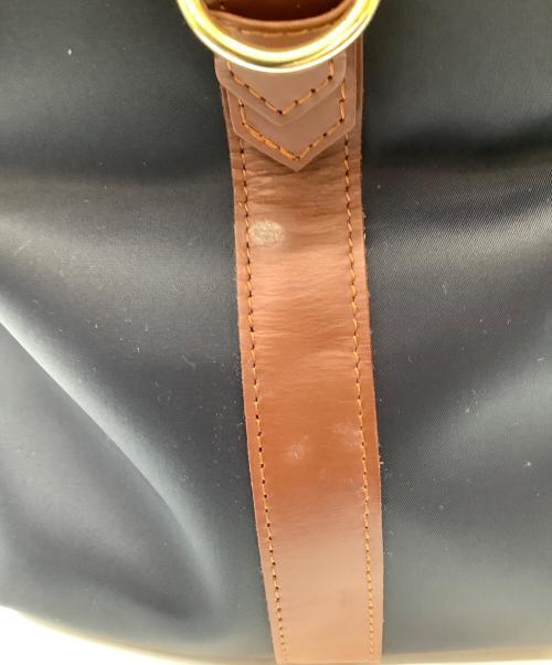 Yves Saint Laurent（イヴサンローラン）Yves Saint Laurent (イヴサンローラン) Yロゴ フラップ ナイロン×レザー ボストンバッグ ブルー×ブラウンの古着・服飾アイテム