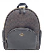 COACHコーチ）の古着「シグネチャー コーテッド キャンバス レザー コート バックパック」｜ブラウン×ブラック