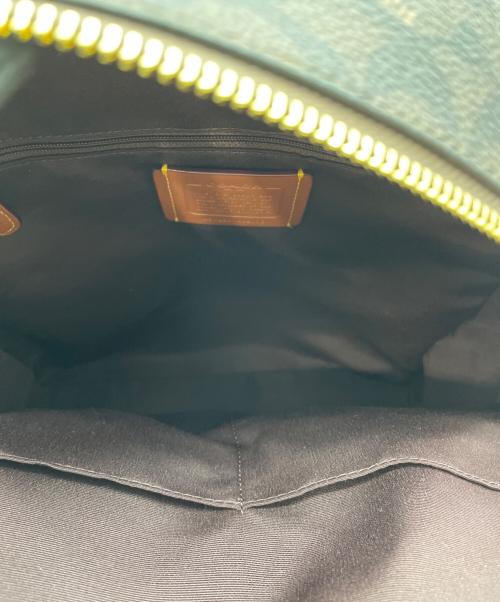 COACH（コーチ）COACH (コーチ) シグネチャー コーテッド キャンバス レザー コート バックパック ブラウン×ブラックの古着・服飾アイテム