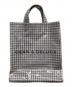 DEAN&DELUCA×TEMBEAディーンアンドデルーカ×テンベア）の古着「TEMBEA PAPER TOTE ギンガム グレー MEDIUM」｜グレー