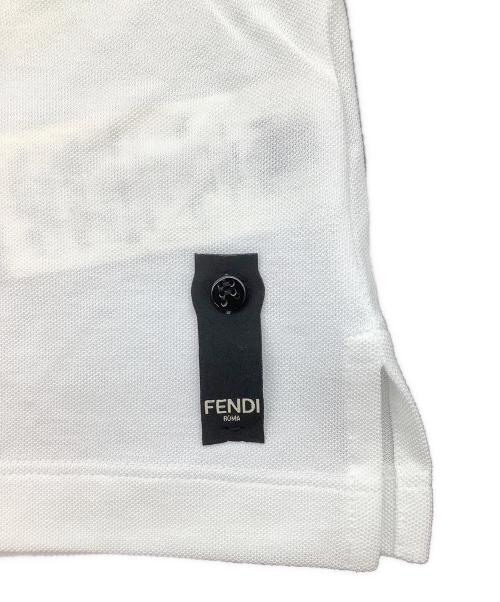 FENDI（フェンディ）FENDI (フェンディ) FFプラケット　ポロシャツ ホワイト サイズ:Lの古着・服飾アイテム