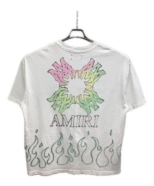 AMIRI（アミリ）AMIRI (アミリ) MA Quad Flames オーバーサイズ Tシャツ ホワイト サイズ:Lの古着・服飾アイテム