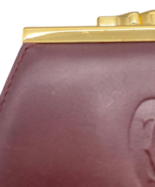 Cartier（カルティエ）Cartier (カルティエ) マストライン　がま口小銭入れ バーガンディーの古着・服飾アイテム