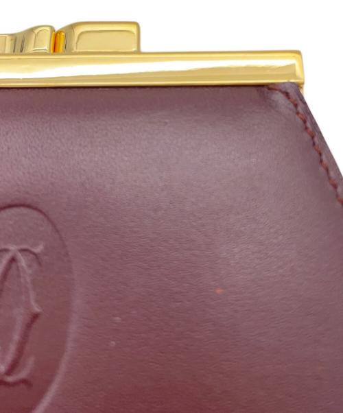 Cartier（カルティエ）Cartier (カルティエ) マストライン　がま口小銭入れ バーガンディーの古着・服飾アイテム