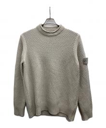 STONE ISLAND（ストーンアイランド）の古着「ワッフルニットセーター　ウール・カシミア混　Ghost Piece（ゴーストピース）　」｜ベージュ