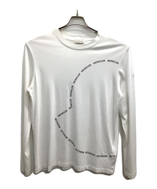 MONCLER（モンクレール）MONCLER (モンクレール) マーク型ロゴ クルーネック 長袖 Tシャツ ホワイト サイズ:表記なしの古着・服飾アイテム
