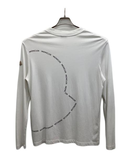 MONCLER（モンクレール）MONCLER (モンクレール) マーク型ロゴ クルーネック 長袖 Tシャツ ホワイト サイズ:表記なしの古着・服飾アイテム