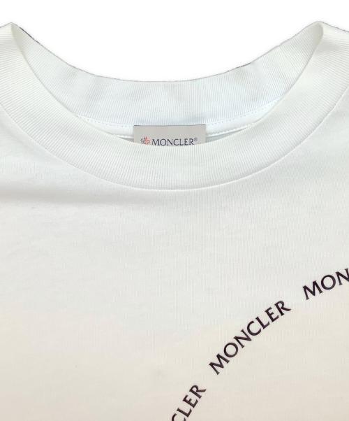 MONCLER（モンクレール）MONCLER (モンクレール) マーク型ロゴ クルーネック 長袖 Tシャツ ホワイト サイズ:表記なしの古着・服飾アイテム