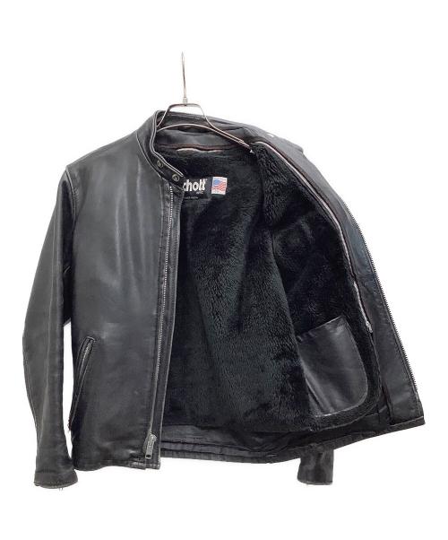 Schott（ショット）Schott (ショット) シングルライダースジャケット ブラック サイズ:36の古着・服飾アイテム