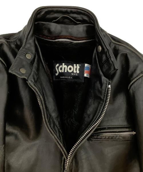 Schott（ショット）Schott (ショット) シングルライダースジャケット ブラック サイズ:36の古着・服飾アイテム