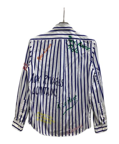 POLO RALPH LAUREN（ポロ・ラルフローレン）POLO RALPH LAUREN (ポロ・ラルフローレン) クラシック フィット ストライプド ポプリン ワークシャツ ホワイト×ネイビー サイズ:Ｓの古着・服飾アイテム