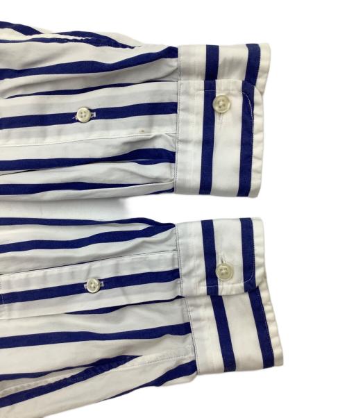 POLO RALPH LAUREN（ポロ・ラルフローレン）POLO RALPH LAUREN (ポロ・ラルフローレン) クラシック フィット ストライプド ポプリン ワークシャツ ホワイト×ネイビー サイズ:Ｓの古着・服飾アイテム