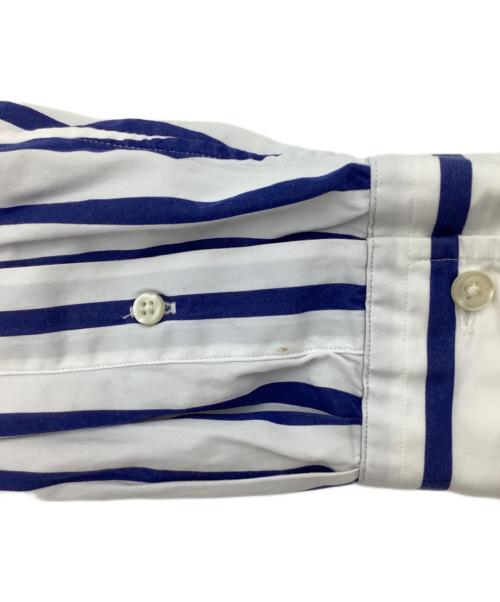 POLO RALPH LAUREN（ポロ・ラルフローレン）POLO RALPH LAUREN (ポロ・ラルフローレン) クラシック フィット ストライプド ポプリン ワークシャツ ホワイト×ネイビー サイズ:Ｓの古着・服飾アイテム