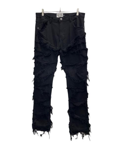 ROARDENIM（ロアーデニム）ROARDENIM (ロアーデニム) フレア フレイヤード スタックデニム ブラック サイズ:38×34の古着・服飾アイテム