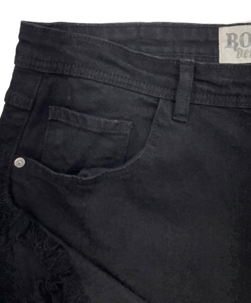 ROARDENIM（ロアーデニム）ROARDENIM (ロアーデニム) フレア フレイヤード スタックデニム ブラック サイズ:38×34の古着・服飾アイテム