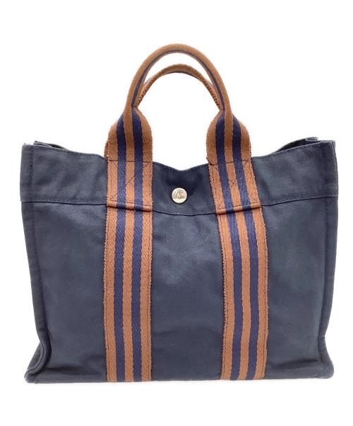 HERMES PARIS（エルメス パリ）HERMES PARIS (エルメス パリ) フールトゥPM　ハンドバッグ ネイビーの古着・服飾アイテム
