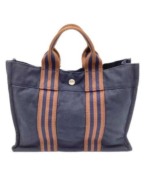 HERMES PARIS（エルメス パリ）HERMES PARIS (エルメス パリ) フールトゥPM　ハンドバッグ ネイビーの古着・服飾アイテム