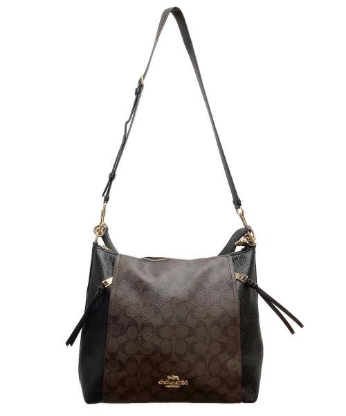COACH（コーチ）COACH (コーチ) 2WAYバッグ　シグネチャー ブラウンの古着・服飾アイテム